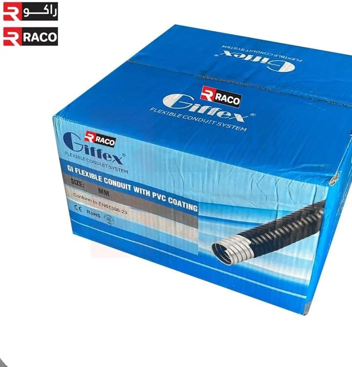 لوله خرطومی فلزی روکش PVC مشکی RACO Electrical GI برای محافظت از کابل (32 میلی متر) لوله خرطومی فلزی روکش PVC مشکی RACO Electrical GI برای محافظت از کابل (32 میلی متر)