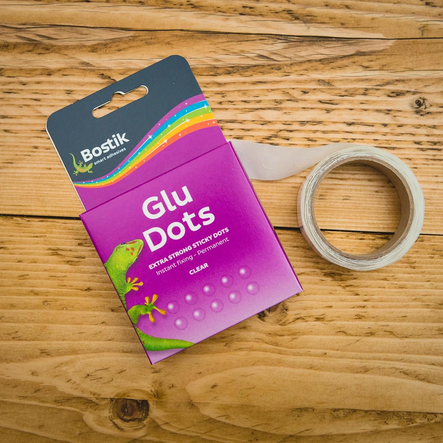 نقاط چسبی رولی بوستیک - فوق العاده قوی، نقاط چسب دو طرفه، برای چسباندن فوری و کارهای دستی، استفاده آسان، بدون کثیف کاری، شفاف، 200 عدد