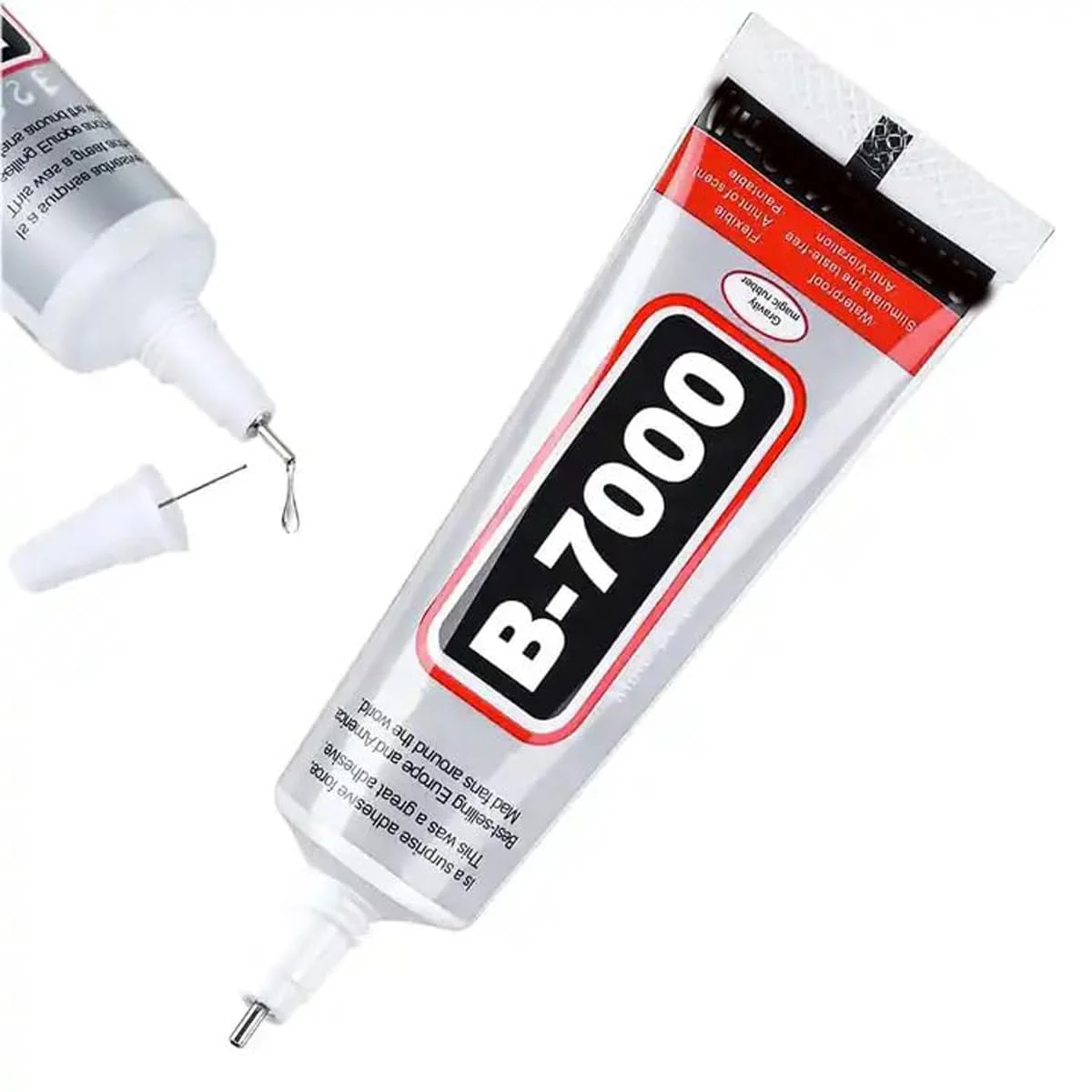 چسب فوق العاده B-7000 15 میلی لیتر، چسب صنعتی قوی برای بدلیجات، صنایع دستی، لباس، کفش، پارچه، جواهرات، الکترونیک، چوب، لاستیک، چرم.