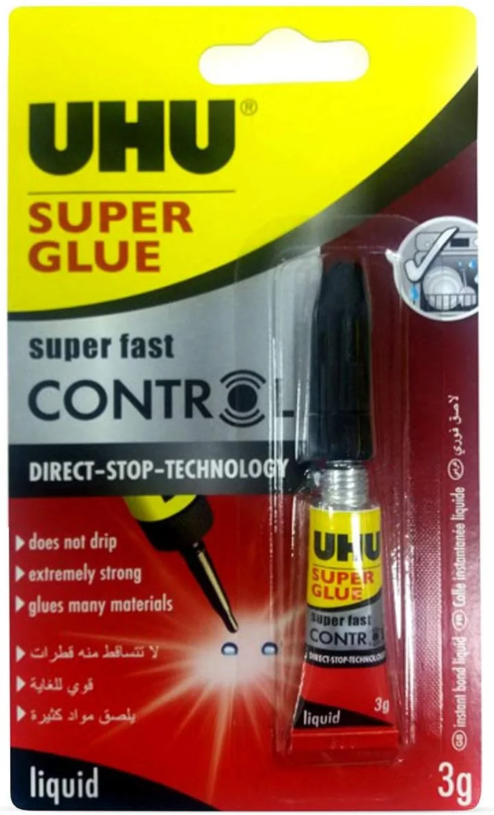 چسب قطره ای کنترل اوهو، مایع فوق العاده سریع و قوی، استفاده تمیز و دقیق، مکانیزم بدون ریزش، 3 گرم، شفاف