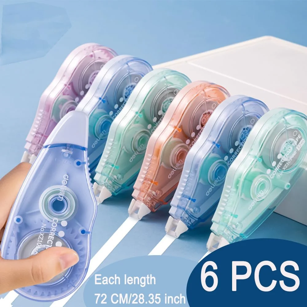 غلط گیر نواری دو طرفه 6 عددی، نوار چسب اصلاح، نوار چسب اداری، مدرسه، منزل، لوازم التحریر، نوار چسب چسبناک، لوازم اسکرپ بوک، رنگ تصادفی