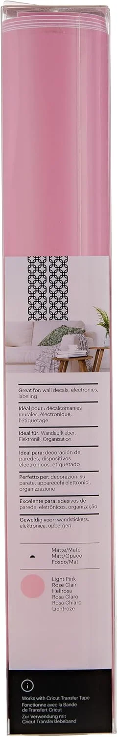 وینیل هوشمند جداشدنی کریکت | 1 ورق | 33 سانتی متر در 0.9 متر | صورتی روشن، (0.9 متر) وینیل هوشمند جداشدنی کریکت | 1 ورق | 33 سانتی متر در 0.9 متر | صورتی روشن، (0.9 متر)