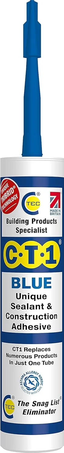 چسب و درزگیر چند منظوره آبی CT1 TRIBRID - درزگیر حمام، دوش و پنجره - بدون بو - ضد کپک و ضد آب - مقاوم در برابر لرزش و انعطاف پذیر - 290 میلی لیتر