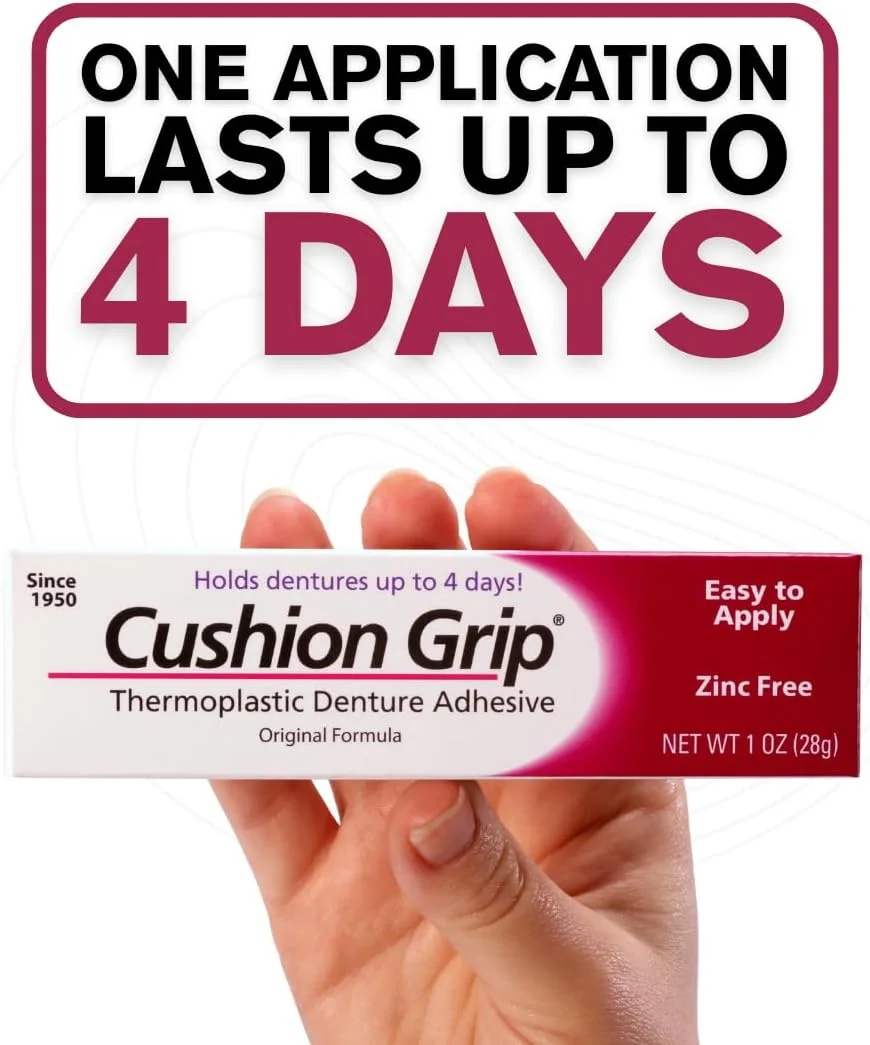 چسب دندان مصنوعی ترموپلاستیک با گیره بالشتکی، 1 اونس (بسته 3 عددی)