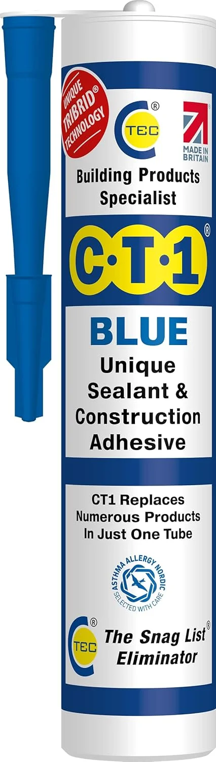 چسب و درزگیر چند منظوره آبی CT1 TRIBRID - درزگیر حمام، دوش و پنجره - بدون بو - ضد کپک و ضد آب - مقاوم در برابر لرزش و انعطاف پذیر - 290 میلی لیتر