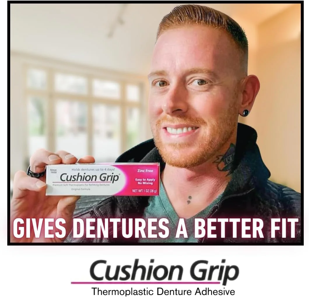 چسب دندان مصنوعی ترموپلاستیک با گیره بالشتکی، 1 اونس (بسته 3 عددی)