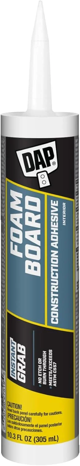 چسب ساختمانی فوم برد دایناگریپ DAP 27519، 306 میلی لیتر، مناسب برای استفاده در داخل و خارج ساختمان، بدون سایز، بدون رنگ