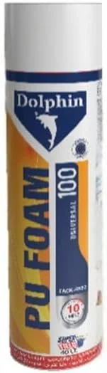 فوم عایق پلی یورتان دلفین برای درزگیری فضاهای گچی سقف و مبلمان درب، 500 میلی لیتر
