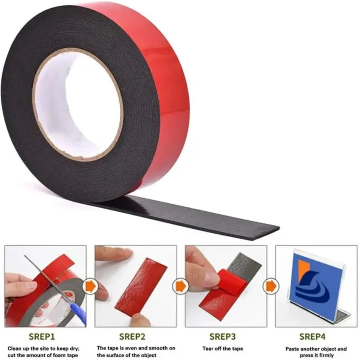 نوار فوم دو طرفه PE، 24 میلی متر x 5 متر (1 رول) | تحمل وزن تا 15 کیلوگرم در هر متر | مقاوم، ضد آب، مقاوم در برابر حرارت | داخلی و خارجی | چسبندگی قوی، بدون نیاز به ابزار