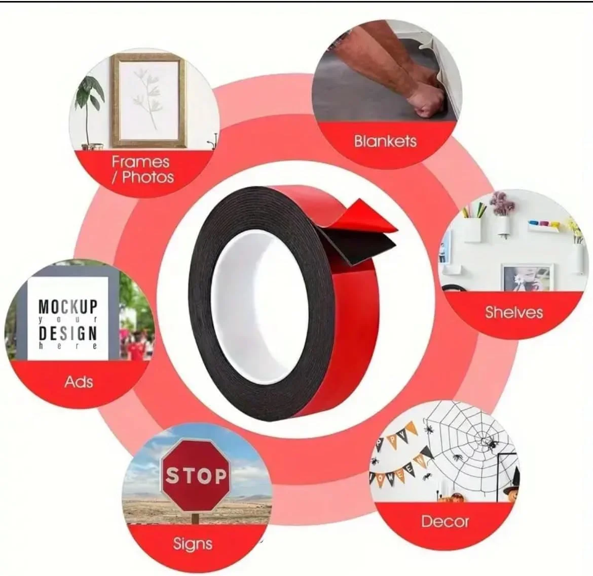 نوار فوم دو طرفه PE، 24 میلی متر x 5 متر (1 رول) | تحمل وزن تا 15 کیلوگرم در هر متر | مقاوم، ضد آب، مقاوم در برابر حرارت | داخلی و خارجی | چسبندگی قوی، بدون نیاز به ابزار