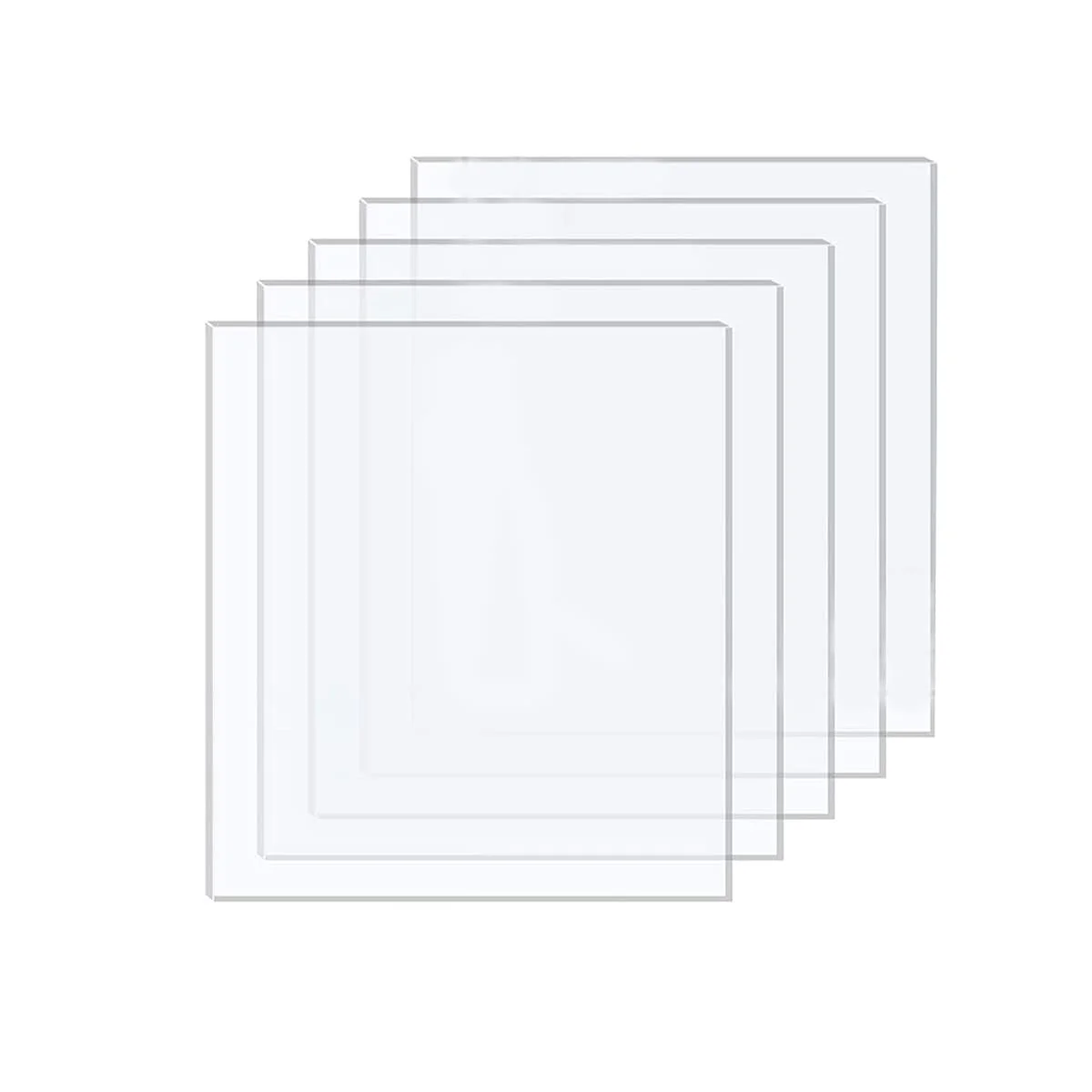 DRERIO بسته 5 عددی ورق اکریلیک 2 میلی متری، ورق های پلاستیکی اکریلیک شفاف برای صنایع دستی، ورق پلاستیکی اکریلیک 2 میلی متری برای نقاشی، قاب عکس، چاپ و غیره (25 x 20 سانتی متر)