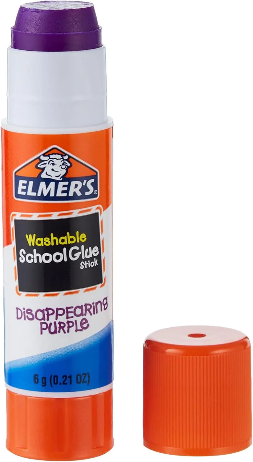 چسب ماتیکی مدرسه ای اِلمِرز، بنفش محو شونده، بسته 3 عددی