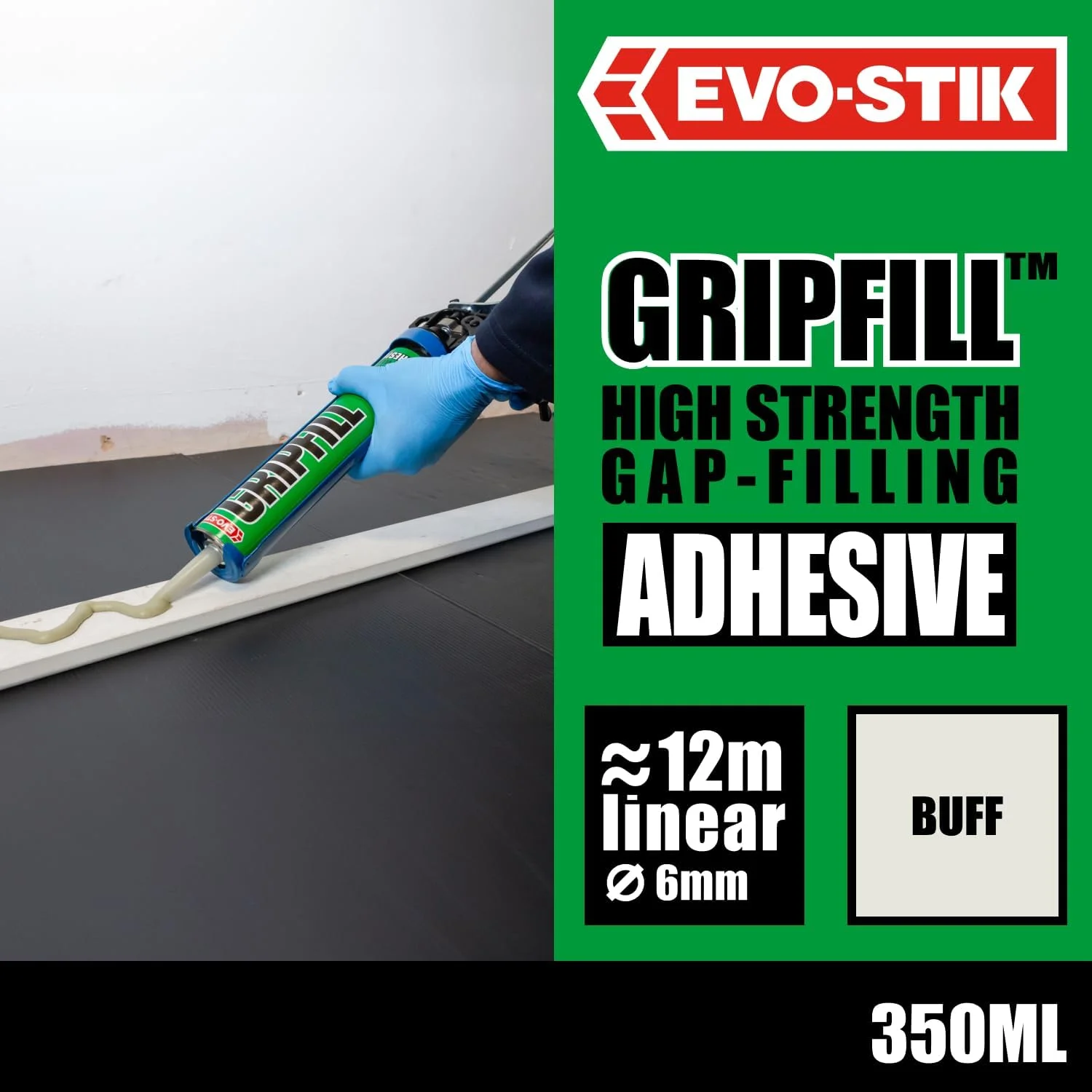 چسب پرکننده شکاف EVO-STIK GRIPFILL، تقریباً هر سطحی را می چسباند، رنگ: بژ، 350 میلی لیتر