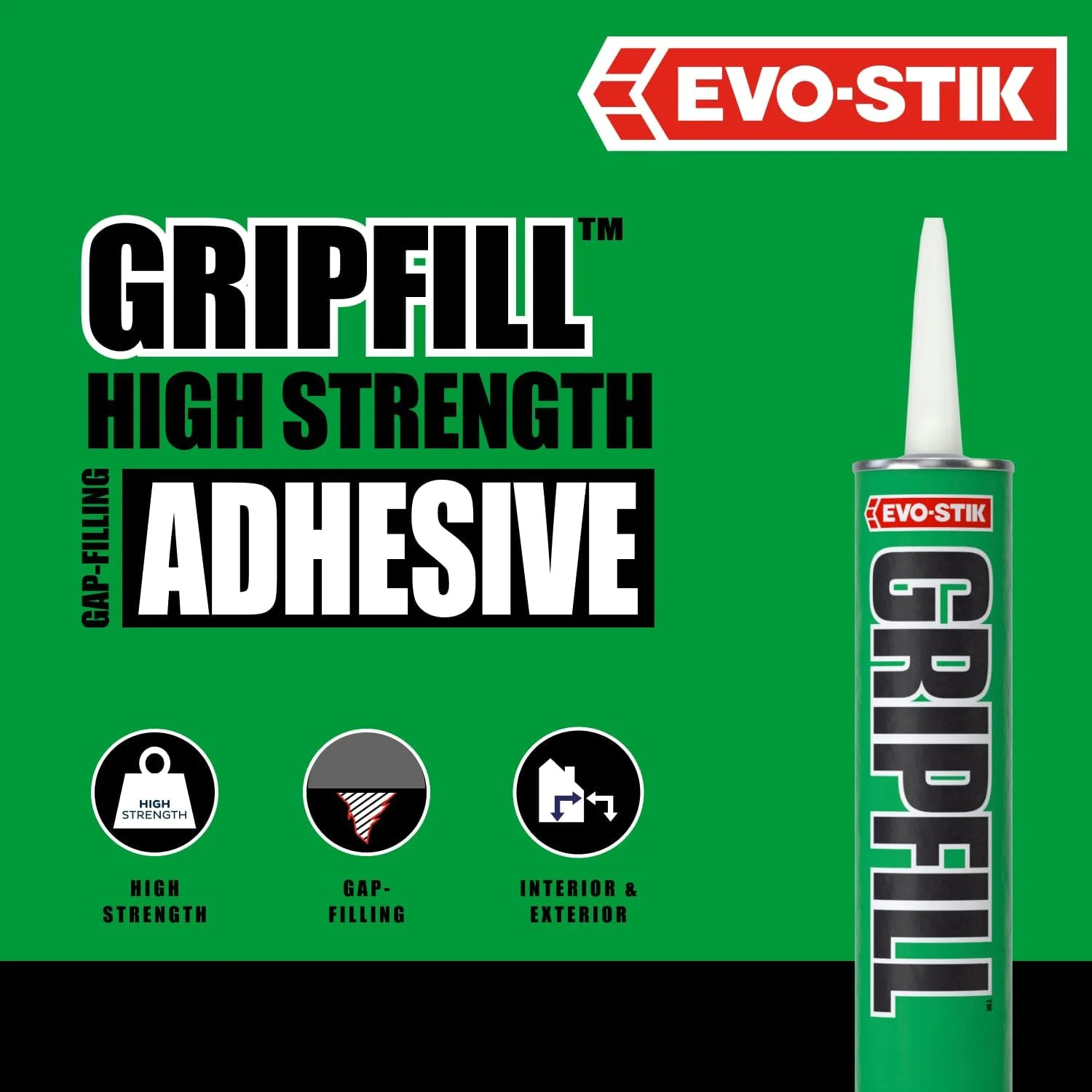 چسب پرکننده شکاف EVO-STIK GRIPFILL، تقریباً هر سطحی را می چسباند، رنگ: بژ، 350 میلی لیتر