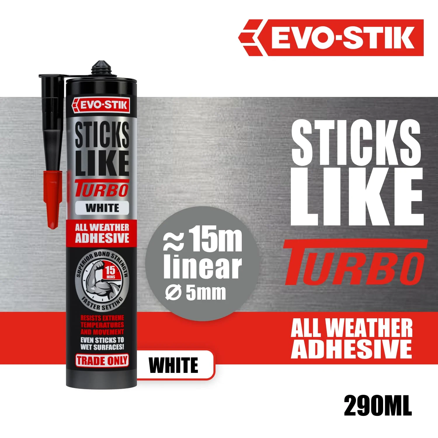 چسب فوق العاده قوی Evo-Stik مدل Turbo Grab حجم 290 میلی لیتر - سفید