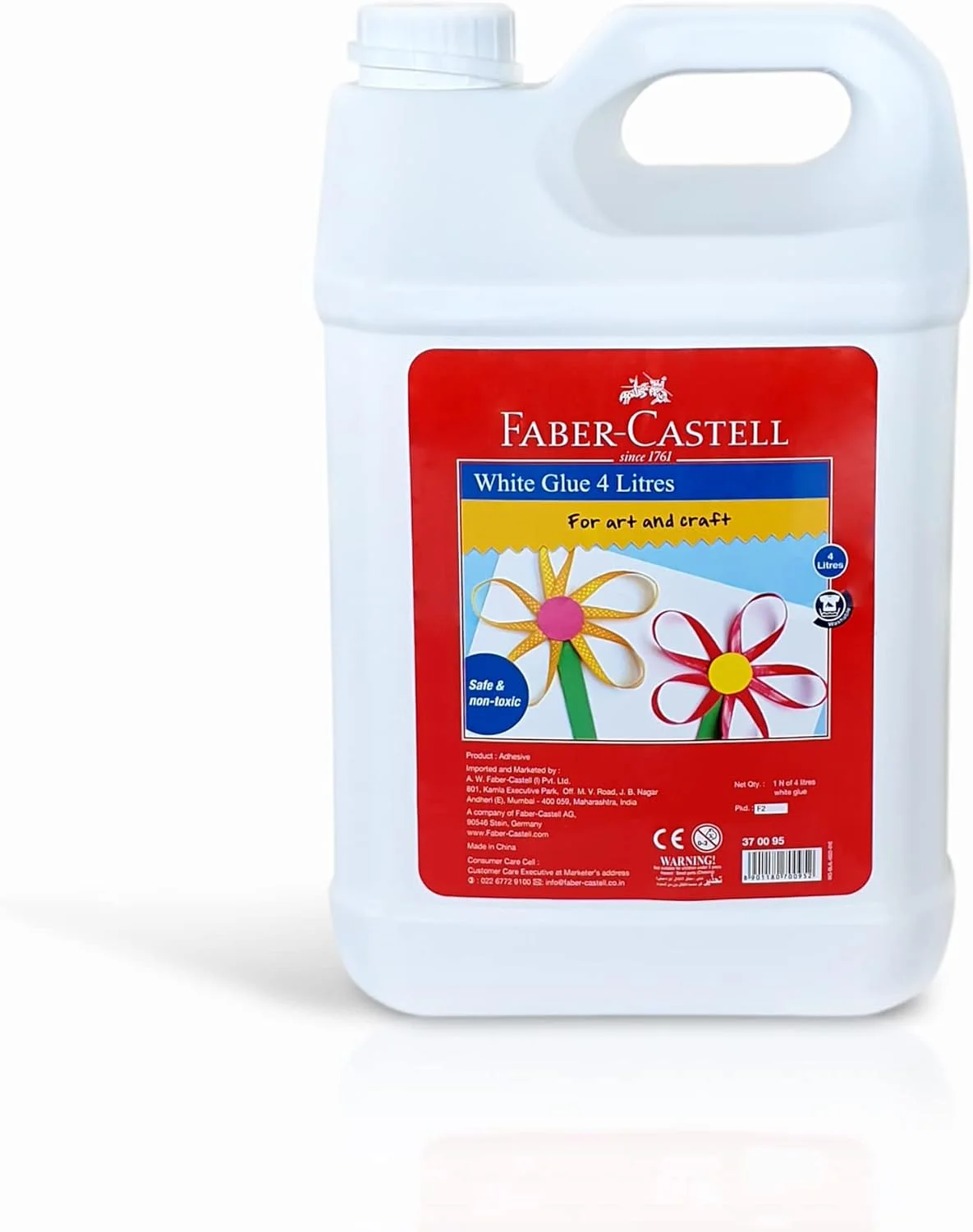 چسب سفید فابر-کاستل قابل شستشو در یک گالن 4 لیتری، چسب هنری و صنایع دستی