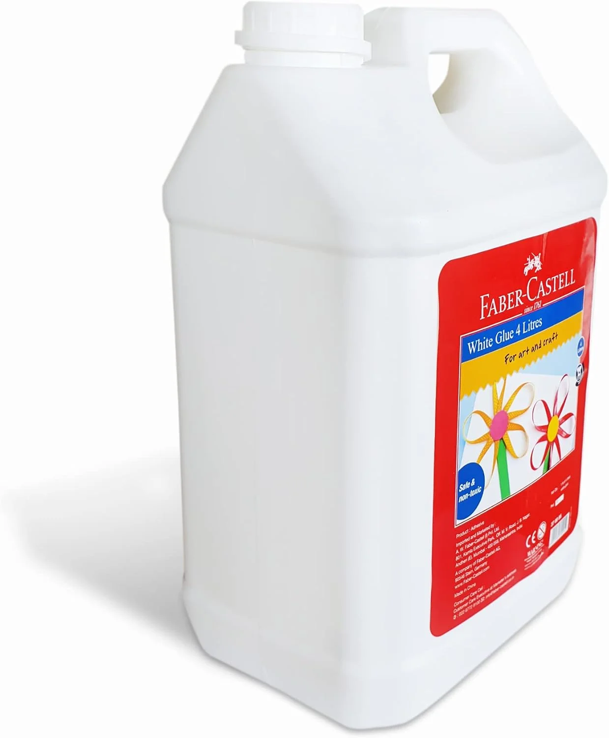 چسب سفید فابر-کاستل قابل شستشو در یک گالن 4 لیتری، چسب هنری و صنایع دستی
