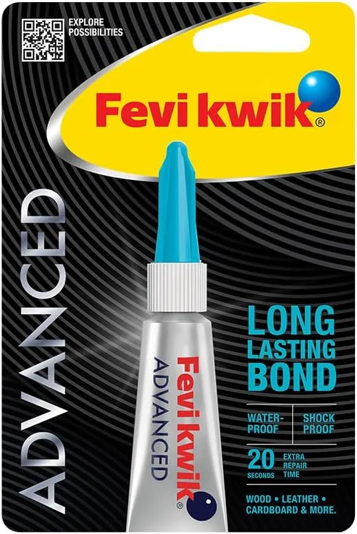 چسب قطره ای فوری Fevikwik Advanced 3 گرمی برای تعمیر، ضد آب، ضد ضربه، با چسبندگی بادوام