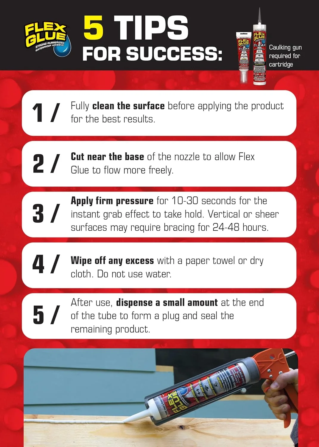 چسب انعطاف پذیر، مینی، سفید، فوق العاده قوی، چسب ضد آب لاستیکی، قابل استفاده در زیر آب، قابل استفاده در استخرها، دوش ها، فضای باز، بتن، آجر، سنگ فرش، بنایی و مقاوم در برابر اشعه ماوراء بنفش، 22 میلی لیتر