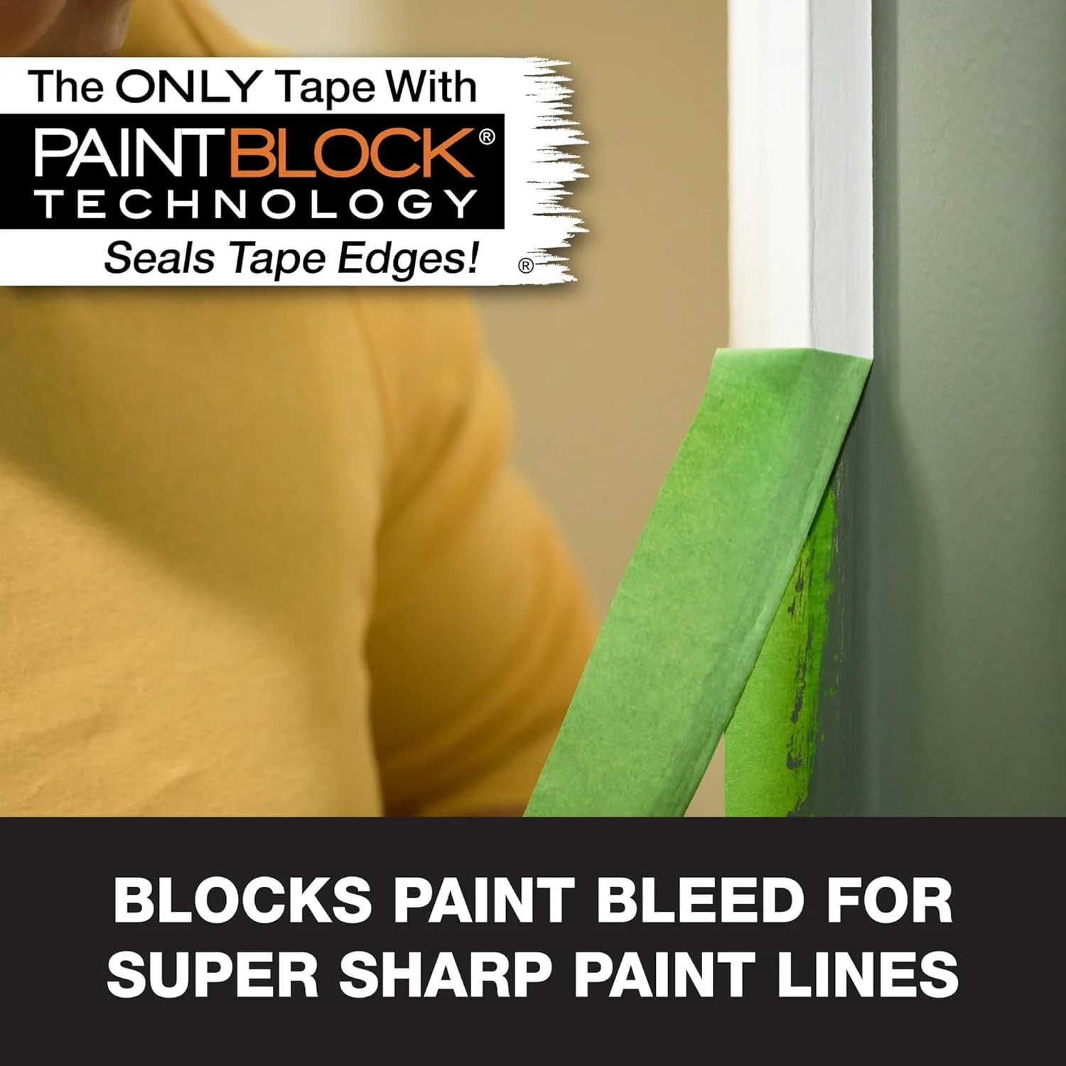 نوار نقاشی چند سطحی FROGTAPE با فناوری PAINTBLOCK، چسبندگی متوسط، عرض 4.77 سانتی متر در طول 54.8 متر، سبز (1358464)