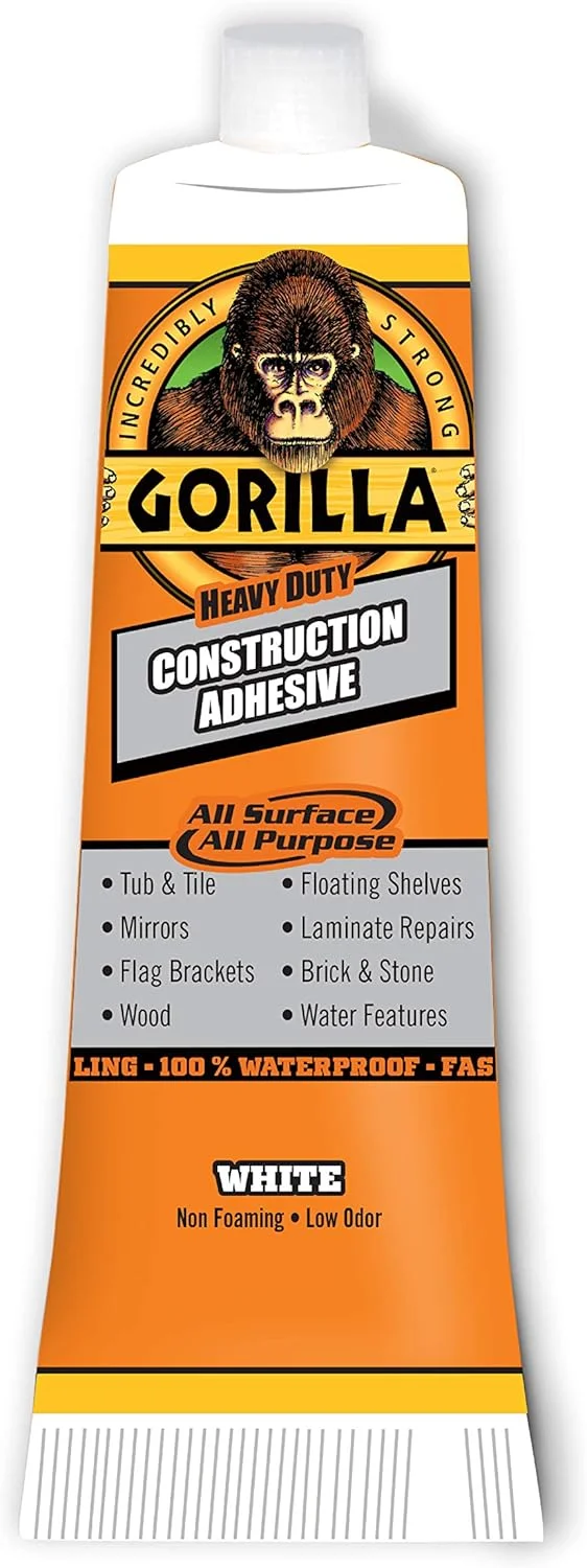 چسب ساختمانی سنگین گوریلا، تیوب فشاری 2.5 اونسی، سفید، 1 بسته 8020001