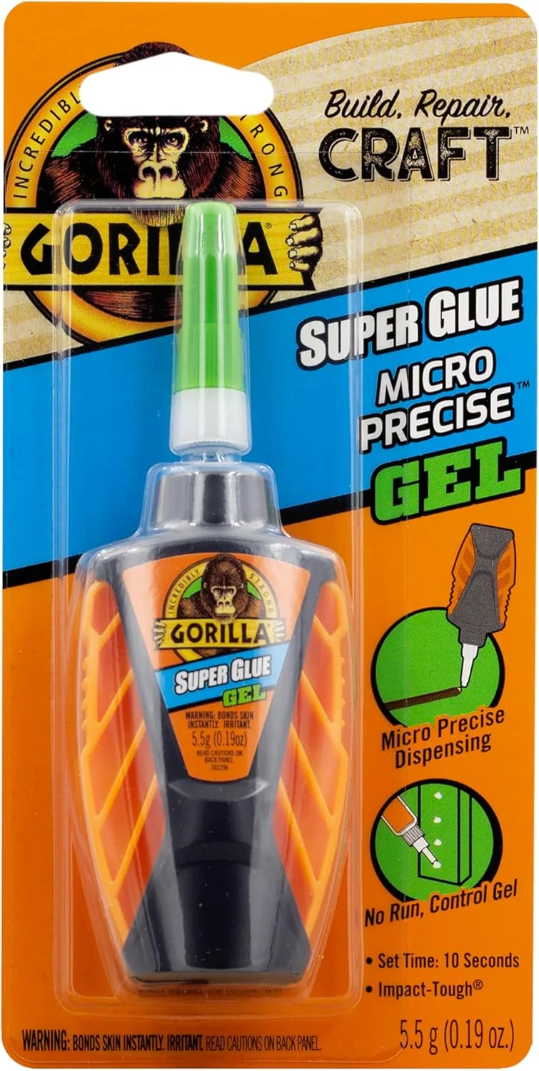 چسب قطره ای ژله ای دقیق گوریلا، چسب سیانواکریلات، چسبندگی سریع، ابزار پخش دقیق، درپوش ضد گرفتگی، شفاف، 5.5 گرمی (بسته 1 عددی)