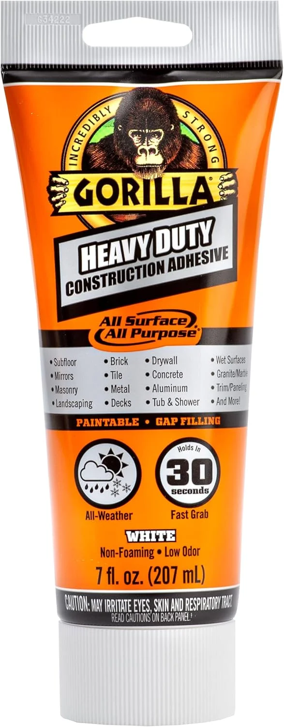 چسب ساختمانی سنگین گوریلا، تیوب فشاری 7 اونسی، سفید، (بسته 1 عددی)