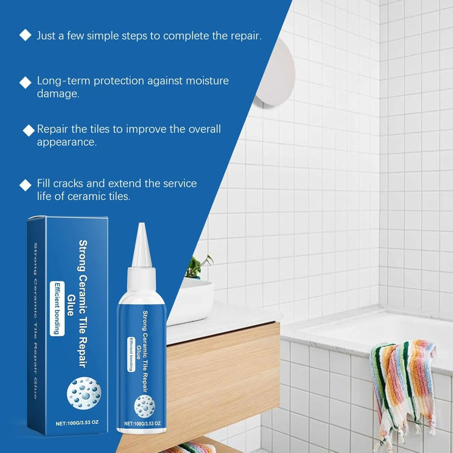 چسب ساختمانی سنگین - چسب کاشی سرامیک | تیوب فشاری رنگ دوغاب خشک شونده سریع برای کاشی کف آشپزخانه حمام، ضد آب