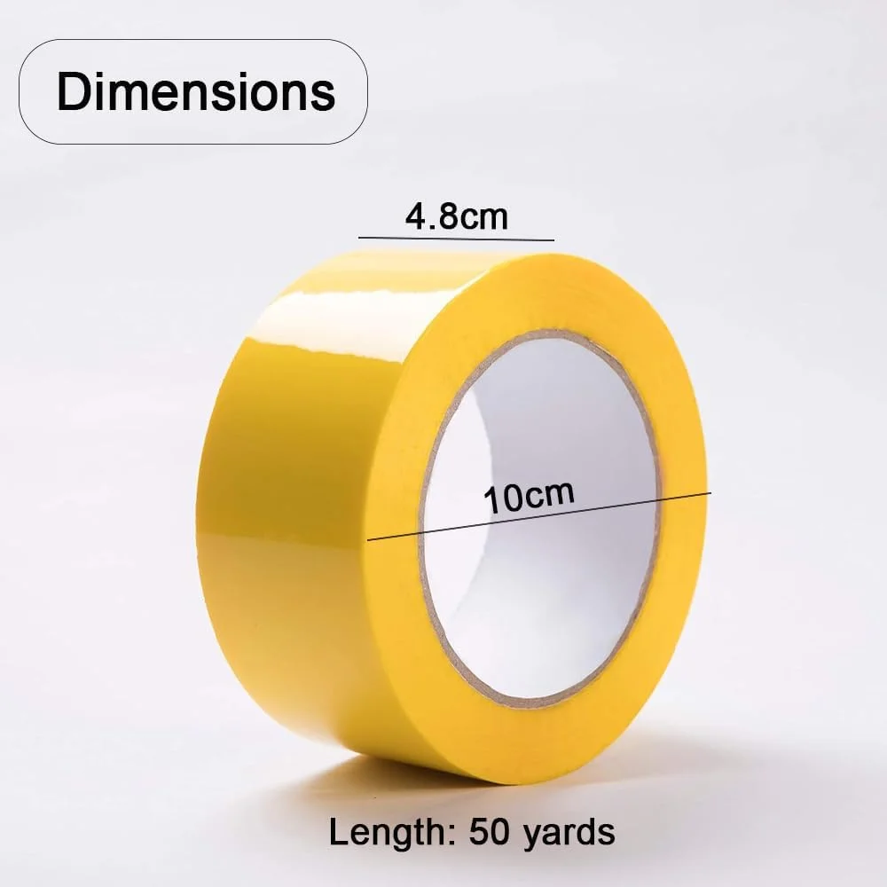 نوار بسته بندی هگزآر GECKO، مقاوم برای حمل و نقل، جابجایی، انبارداری، رول های چسب نواری 48 میلی متری قوی، لوازم اداری (3 عدد، زرد، 50 یارد)