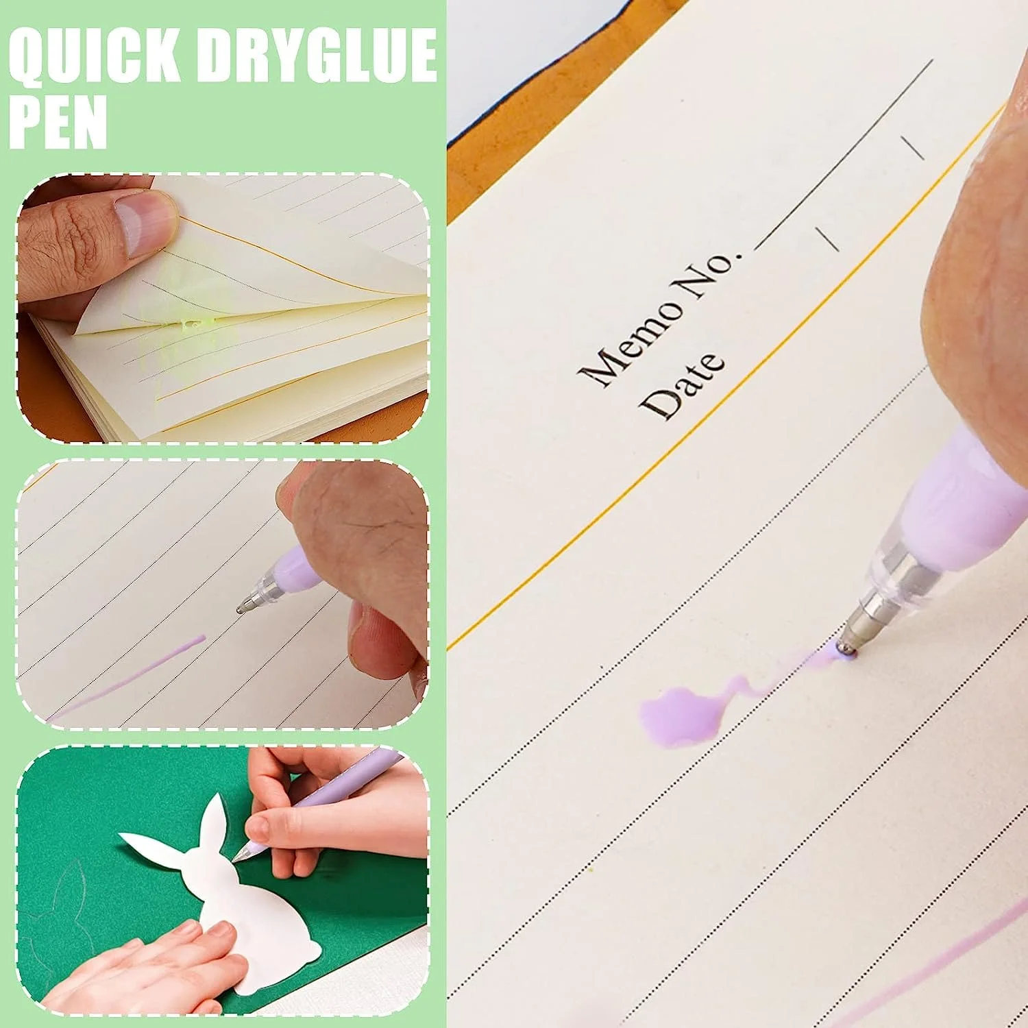 ۶ عدد قلم چسب خشک‌شونده سریع، قلم چسب اسکرپ بوک، قلم‌های چسب چند رنگ برای کاردستی، طراحی و ساخت کاغذ