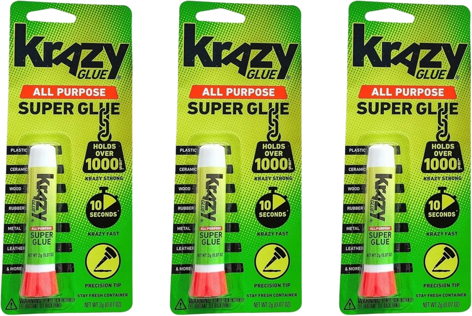 چسب قطره ای فوری همه کاره Krazy Glue Elmer's، بسته 3 عددی