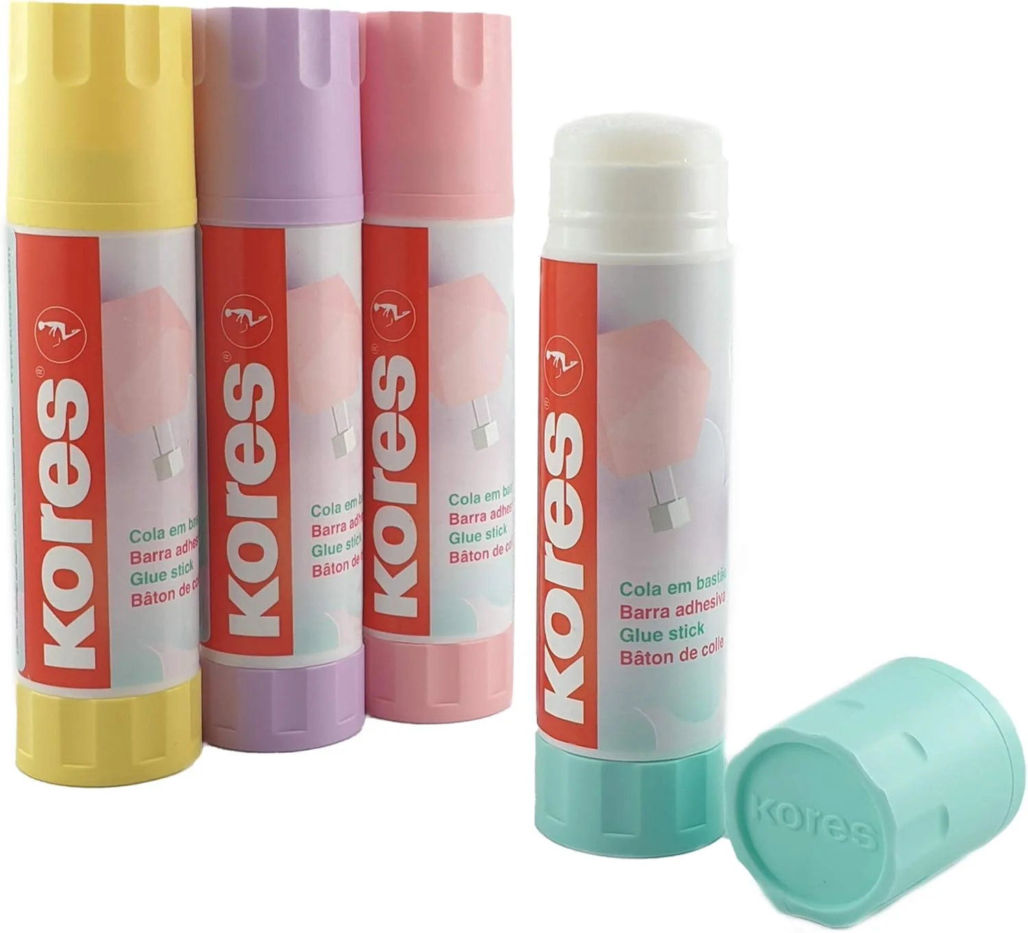 چسب ماتیکی پاستلی کرس، چسبندگی قوی، چسب کاردستی ایمن و غیر سمی برای هنرها و صنایع دستی، سفید، بسته 2 عددی 40 گرمی