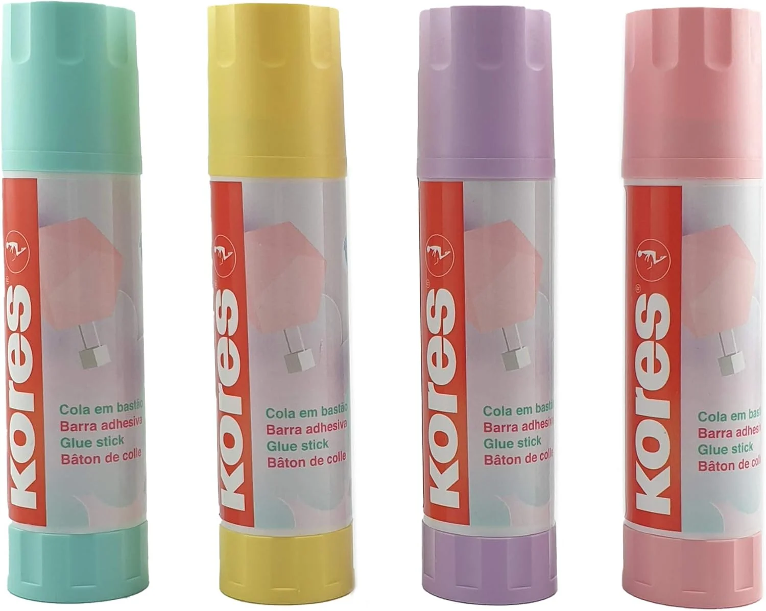 چسب ماتیکی پاستلی Kores - چسب سفید با قدرت چسبندگی بالا، ایمن، غیر سمی - چسب هنری، لوازم مدرسه، لوازم التحریر زیبا، چسب ماتیکی، لوازم اداری، چسب ماتیکی - بسته 2 عددی 20 گرمی
