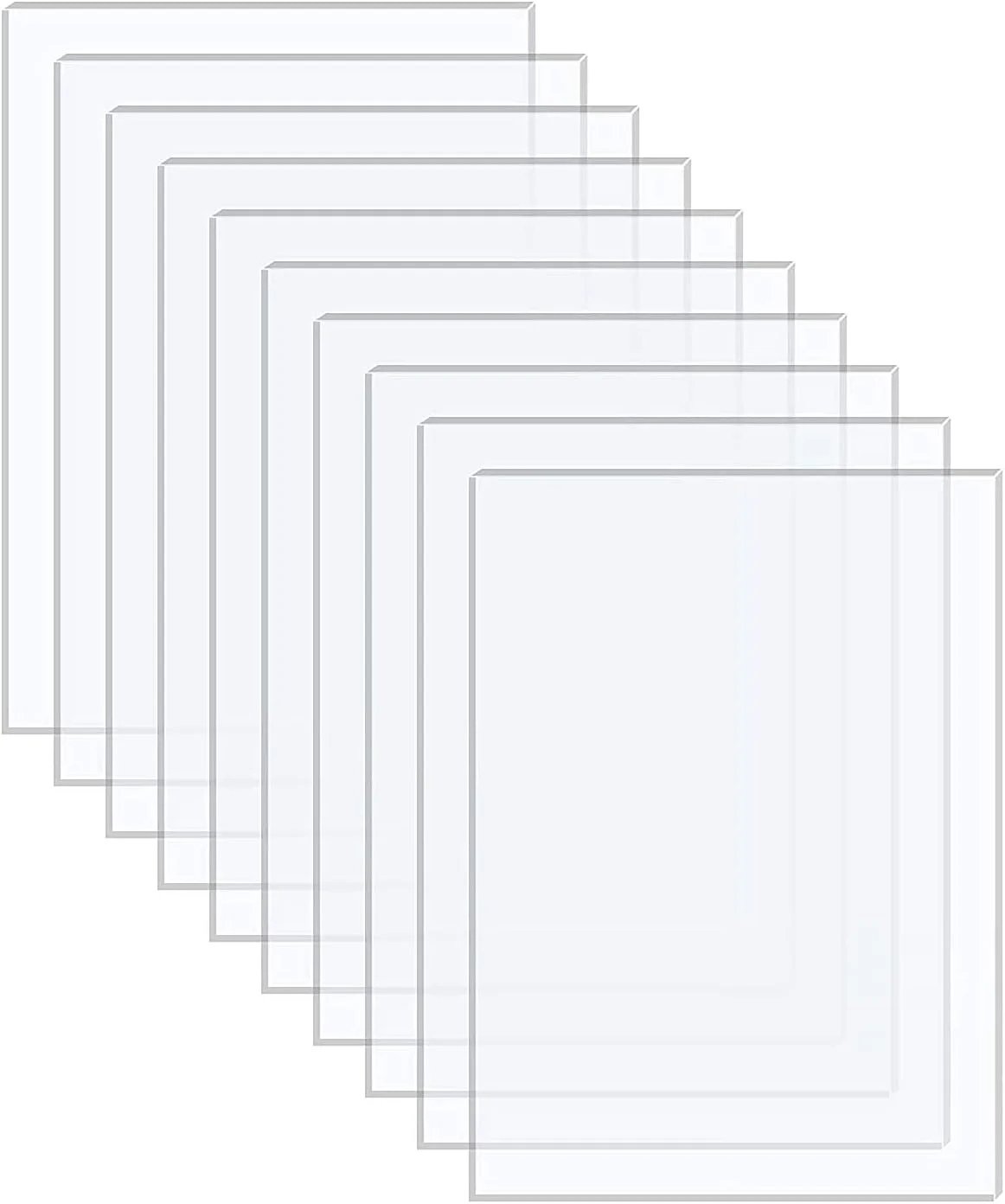 ورق پلکسی گلاس شفاف لنگائلکس، 10 عدد، 177.8 × 127 × 1.1 میلی متر، مناسب برای جایگزینی شیشه قاب عکس، نمایش پروژه ها، نقاشی (5 * 7 اینچ)