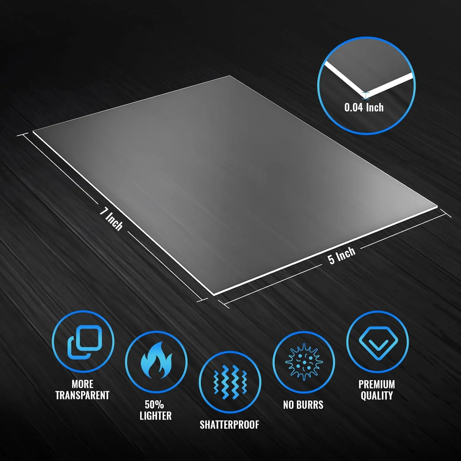 ورق پلکسی گلاس شفاف لنگائلکس، 10 عدد، 177.8 × 127 × 1.1 میلی متر، مناسب برای جایگزینی شیشه قاب عکس، نمایش پروژه ها، نقاشی (5 * 7 اینچ)