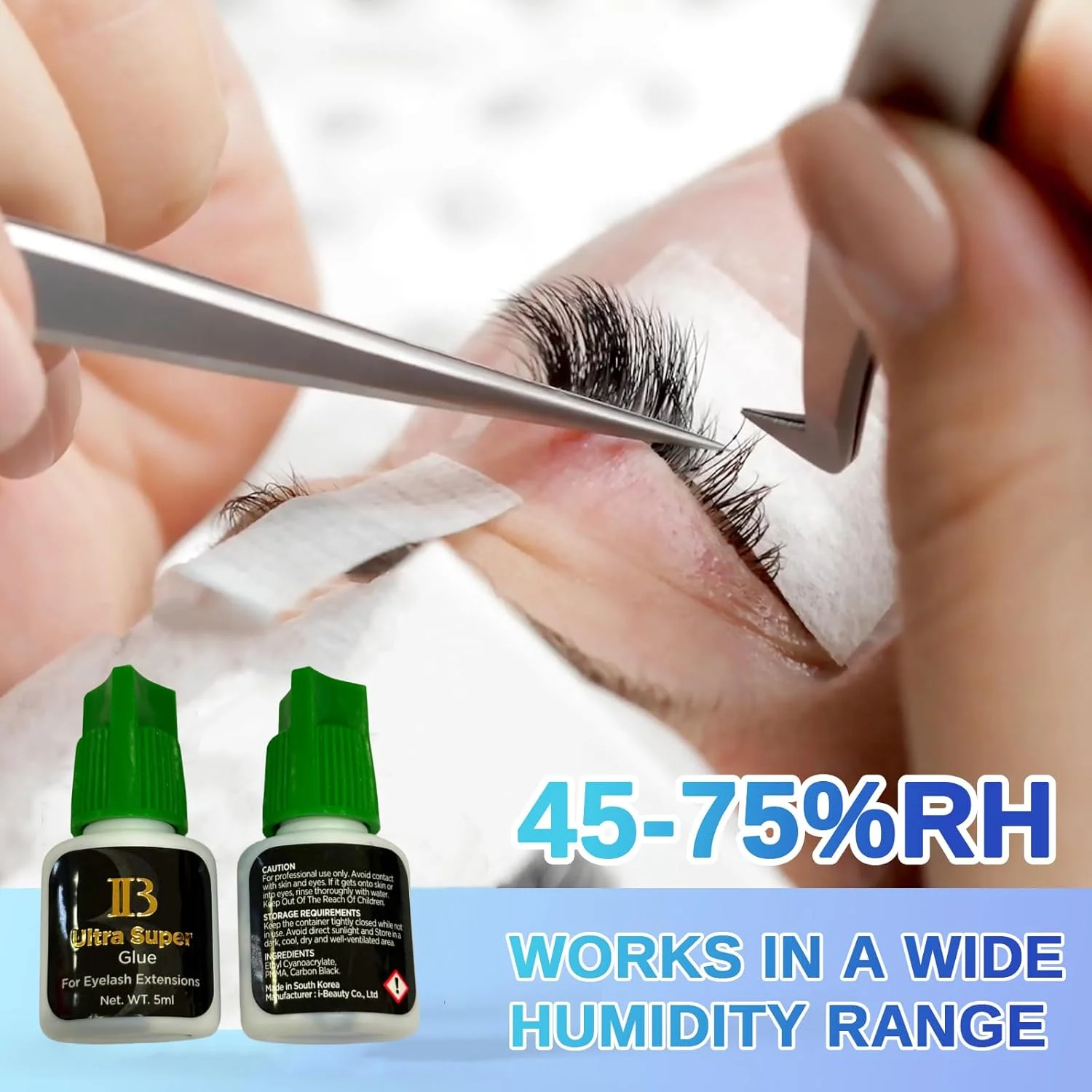 چسب اکستنشن مژه لاوا لش Ibeauty Ultra Super Glue 5ml، چسب اکستنشن مژه نیمه دائمی، زمان خشک شدن 1-2 ثانیه، ماندگاری 5-6 هفته