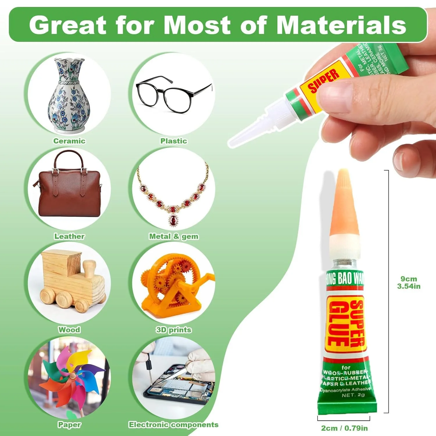 چسب فوق العاده LBOYLOVE - چسب شفاف و قوی یکبار مصرف برای خشک شدن سریع، مناسب برای چوب، لاستیک، چرم، پلاستیک، فلز، جواهرات بدلیجات، صنایع دستی DIY (12*3 گرم) چسب فوق العاده LBOYLOVE - چسب شفاف و قوی یکبار مصرف برای خشک شدن سریع، مناسب برای چوب، لاستیک، چرم، پلاستیک، فلز، جواهرات بدلیجات، صنایع دستی DIY (12*3 گرم)