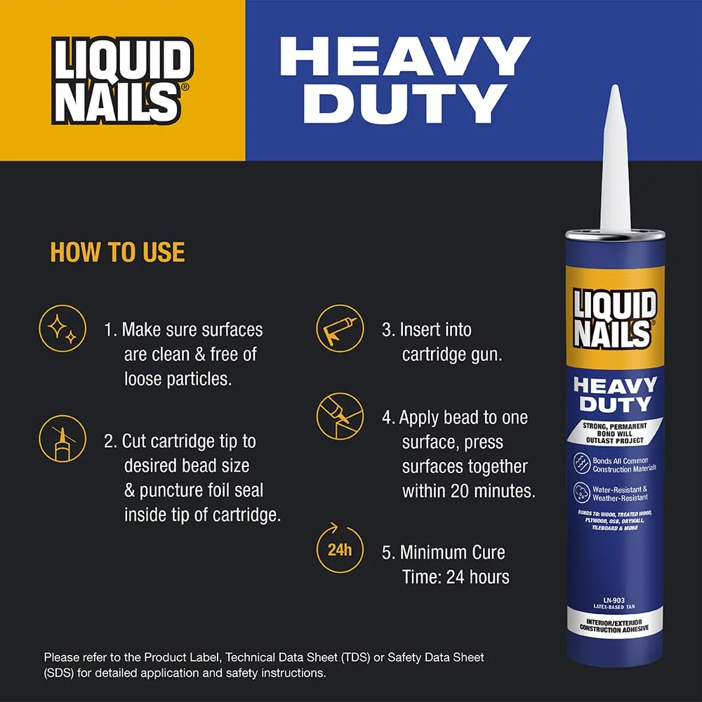 چسب ساختمانی سنگین LIQUID NAILS LN-903 (295 میلی لیتر) چسب ساختمانی سنگین LIQUID NAILS LN-903 (295 میلی لیتر)