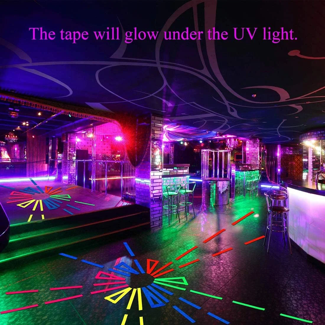 نوار چسب پارچه ای فلورسنت UV بلک لایت شب تاب در 6 رنگ نوار چسب پارچه ای فلورسنت UV بلک لایت شب تاب در 6 رنگ