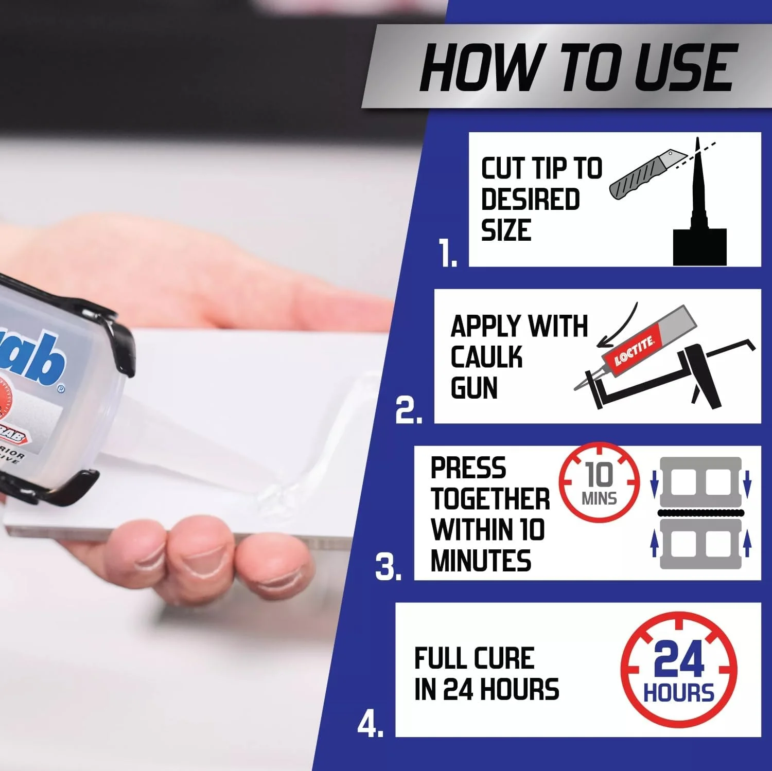 چسب ساختمانی شفاف Loctite Power Grab Ultimate - چسب ساختمانی چند منظوره برای شیشه، چوب، فلز و موارد دیگر - کارتریج 266 میلی لیتری، 1 بسته چسب ساختمانی شفاف Loctite Power Grab Ultimate - چسب ساختمانی چند منظوره برای شیشه، چوب، فلز و موارد دیگر - کارتریج 266 میلی لیتری، 1 بسته