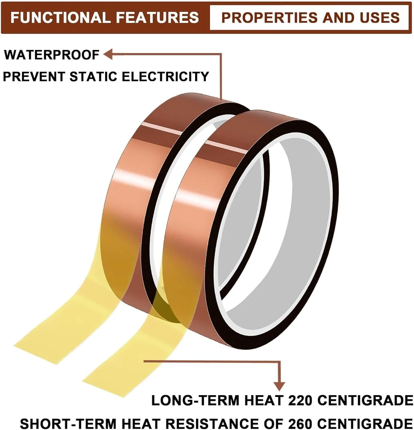 دو حلقه نوار حرارتی Lonimia، 10 میلی متر در 33 متر، نوار مقاوم در برابر حرارت، نوار انتقال حرارت، بدون اثر چسب دو حلقه نوار حرارتی Lonimia، 10 میلی متر در 33 متر، نوار مقاوم در برابر حرارت، نوار انتقال حرارت، بدون اثر چسب