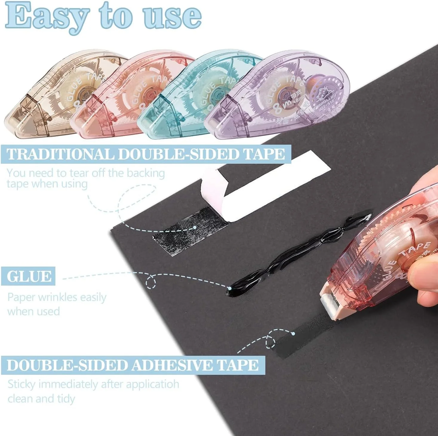 غلطک چسب دو طرفه لونیما، بسته 4 عددی، نوار چسب چسبناک برای اسکرپ بوک، پخش کننده نوار چسب برای پروژه های هنری و صنایع دستی، نوار عکس برای اسکرپ بوک غلطک چسب دو طرفه لونیما، بسته 4 عددی، نوار چسب چسبناک برای اسکرپ بوک، پخش کننده نوار چسب برای پروژه های هنری و صنایع دستی، نوار عکس برای اسکرپ بوک