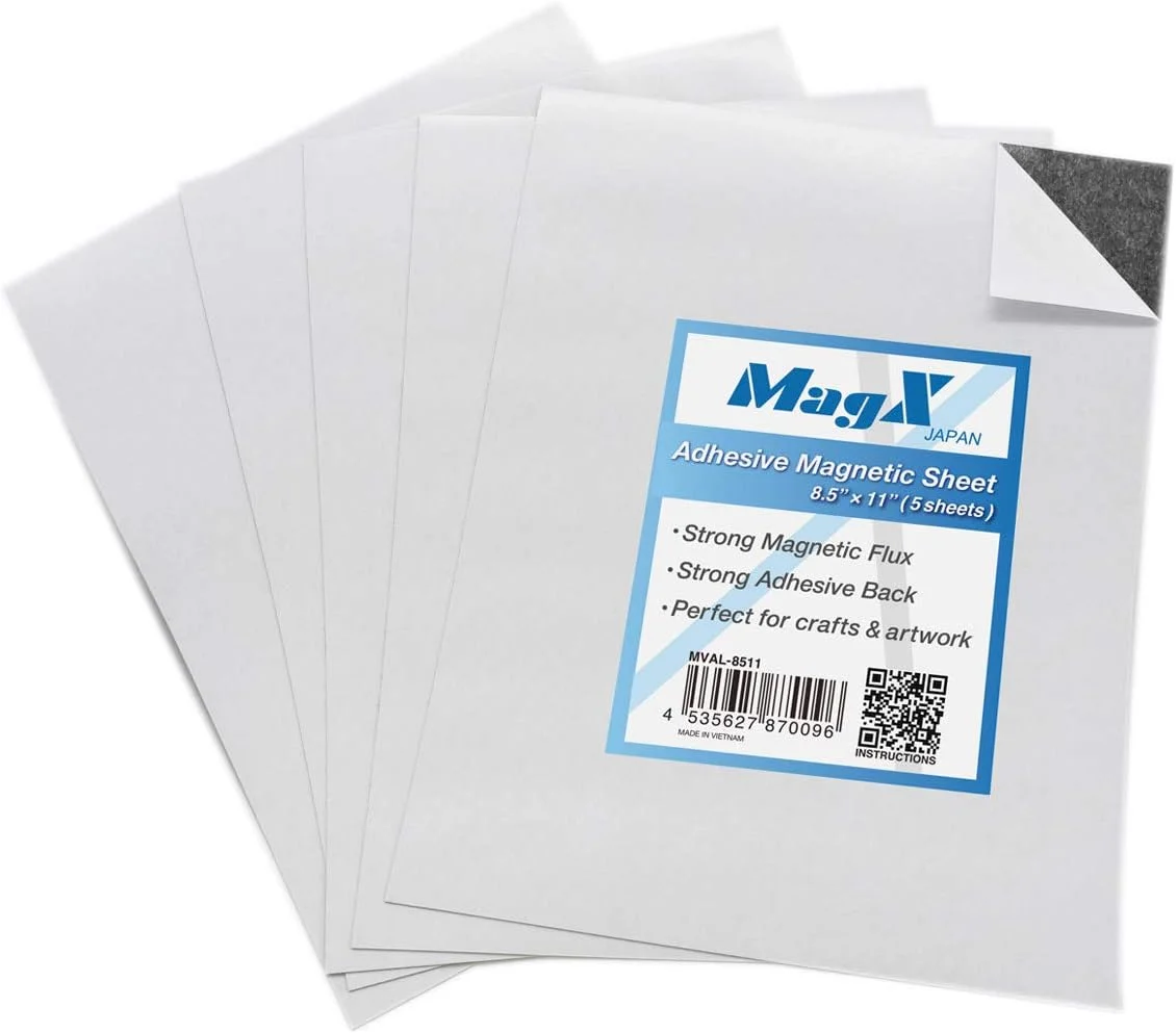 برگه های مغناطیسی MagX با پشت چسب دار، A4، بسته 5 عددی، برگه های مغناطیسی خود چسب، برای صنایع دستی، عکس ها و نگهداری قالب، لوازم التحریر، لوازم اداری (MVAL-A4) برگه های مغناطیسی MagX با پشت چسب دار، A4، بسته 5 عددی، برگه های مغناطیسی خود چسب، برای صنایع دستی، عکس ها و نگهداری قالب، لوازم التحریر، لوازم اداری (MVAL-A4)
