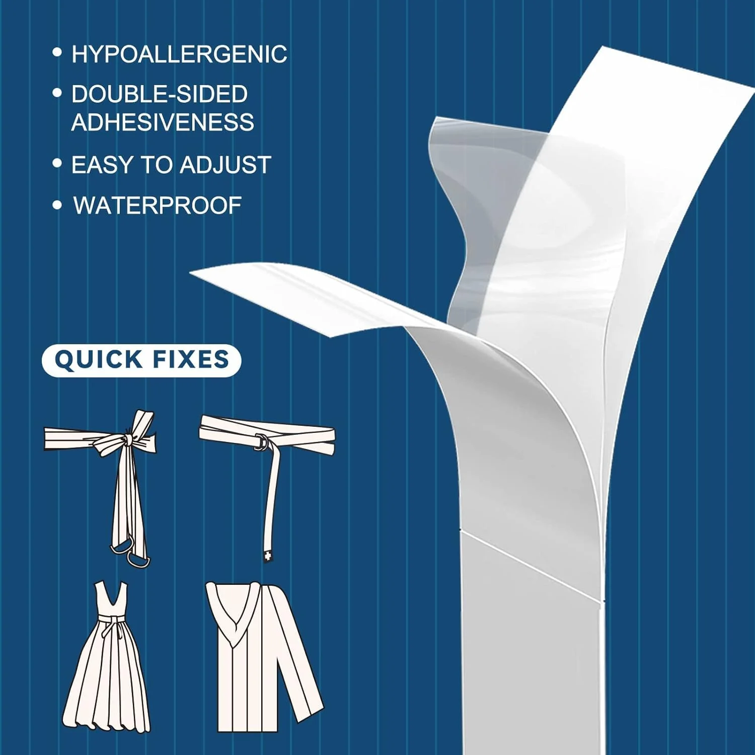 چسب دو طرفه MAKINGTEC برای لباس و بدن، چسبندگی قوی روی پوست و پارچه، نوار شفاف برای انواع رنگ پوست و پارچه (80 عدد) چسب دو طرفه MAKINGTEC برای لباس و بدن، چسبندگی قوی روی پوست و پارچه، نوار شفاف برای انواع رنگ پوست و پارچه (80 عدد)