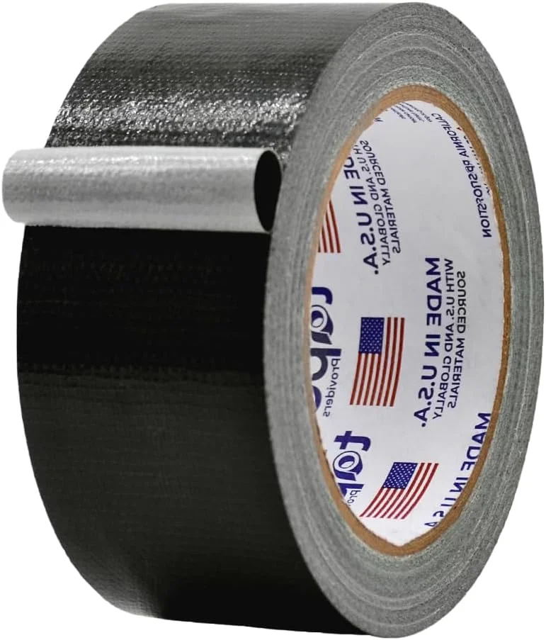 نوار چسب پارچه ای صنعتی مشکی، 5 سانتی متر x 55 متر. ضد آب، مقاوم در برابر اشعه ماوراء بنفش برای صنایع دستی، بهبود خانه، تعمیرات و پروژه ها