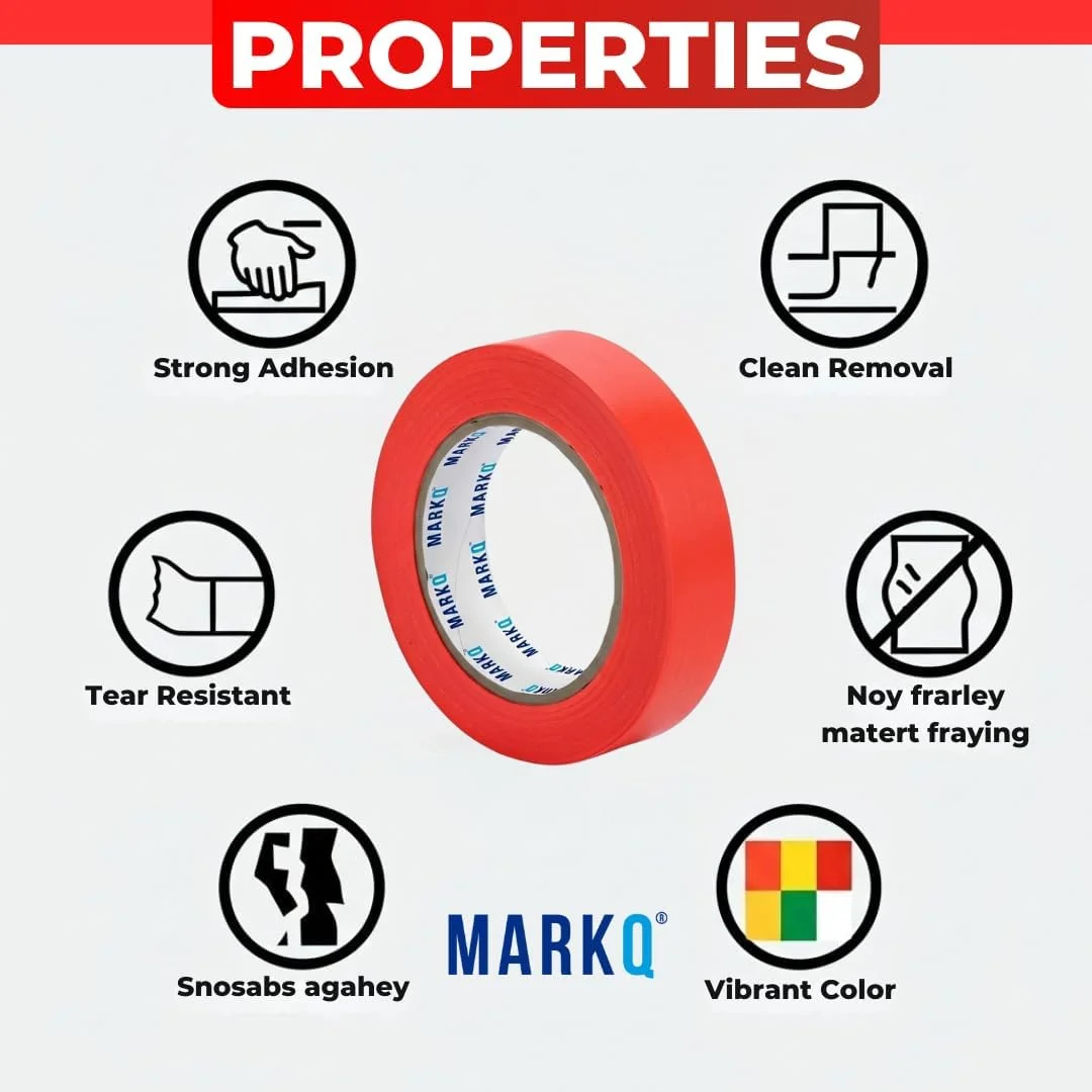 نوار چسب کاغذی مارک کیو، 2.5 سانتی متر در 18 متر - نوار نقاشی قرمز برای نقاشی، صنایع دستی، برچسب زدن، پروژه های خودت انجام بده و بهبود خانه - جدا شدن آسان، چسبندگی قوی، بدون اثر (بسته 9 عددی) نوار چسب کاغذی مارک کیو، 2.5 سانتی متر در 18 متر - نوار نقاشی قرمز برای نقاشی، صنایع دستی، برچسب زدن، پروژه های خودت انجام بده و بهبود خانه - جدا شدن آسان، چسبندگی قوی، بدون اثر (بسته 9 عددی)