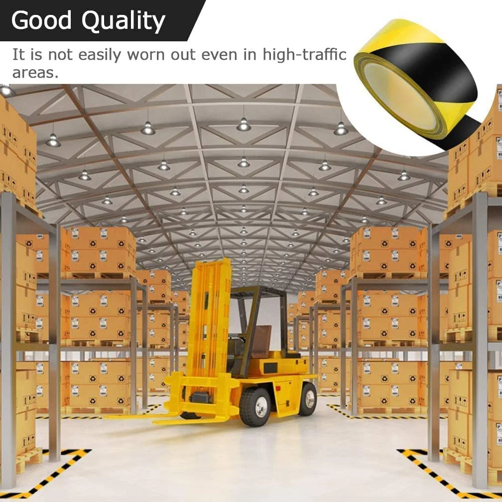 نوار هشدار خطر MARKQ [بسته 1 عددی] [5 سانتی متر x 18 متر] نوار ایمنی چسبی زرد و مشکی برای موانع احتیاطی، ساخت و ساز، مناطق خطرناک، دیوارها، لوله ها و علامت گذاری کف پی وی سی