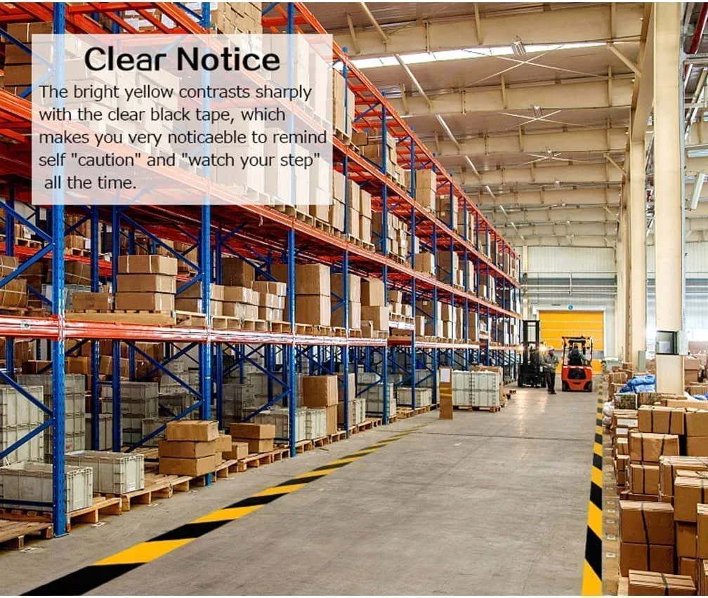 نوار هشدار خطر MARKQ [بسته 1 عددی] [5 سانتی متر x 18 متر] نوار ایمنی چسبی زرد و مشکی برای موانع احتیاطی، ساخت و ساز، مناطق خطرناک، دیوارها، لوله ها و علامت گذاری کف پی وی سی