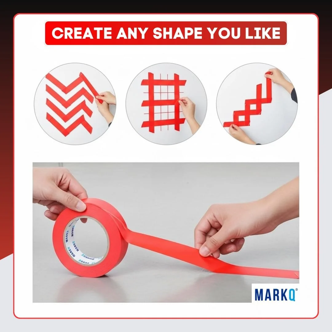 نوار چسب کاغذی MARKQ، ۲.۵ سانتی متر در ۱۸ متر - نوار نقاشی قرمز برای نقاشی، صنایع دستی، برچسب زدن، پروژه های DIY و بهبود خانه - جدا شدن آسان، چسبندگی قوی، بدون اثر چسب (۹ عددی) نوار چسب کاغذی MARKQ، ۲.۵ سانتی متر در ۱۸ متر - نوار نقاشی قرمز برای نقاشی، صنایع دستی، برچسب زدن، پروژه های DIY و بهبود خانه - جدا شدن آسان، چسبندگی قوی، بدون اثر چسب (۹ عددی)