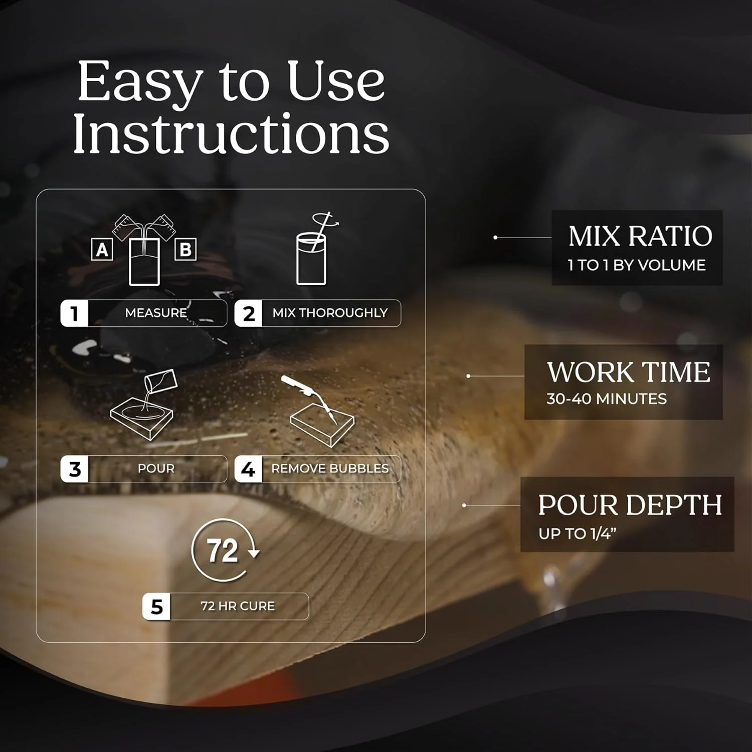 پوشش رزین اپوکسی شفاف برای میز و سطوح چوبی - کیت ۲ کوارتی پوشش رزین اپوکسی شفاف برای میز و سطوح چوبی - کیت ۲ کوارتی